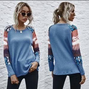 Colorblock Waffle Knit